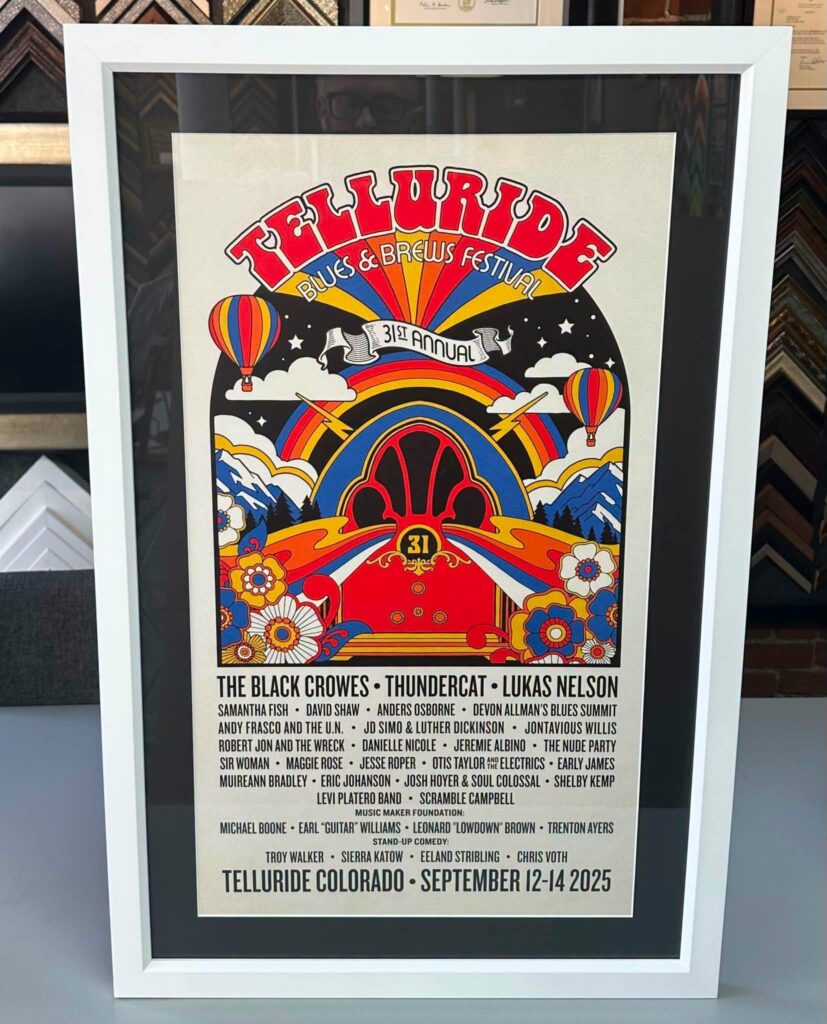 Custom Framed Telluride Blues & Blues Poster