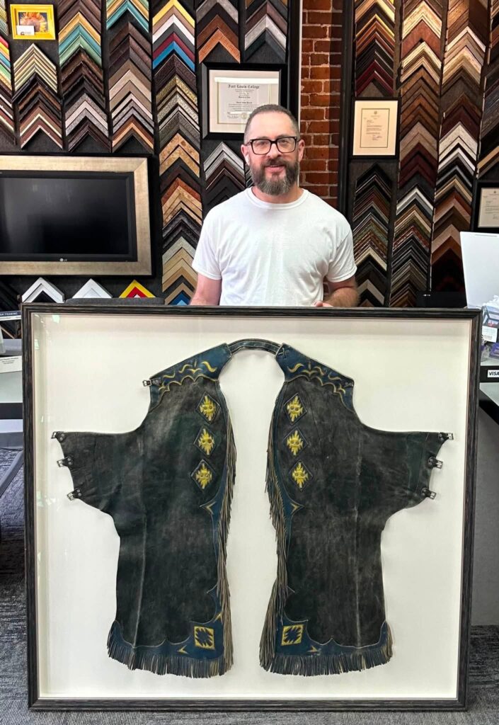 Custom Framed Leather Chaps Shadowbox