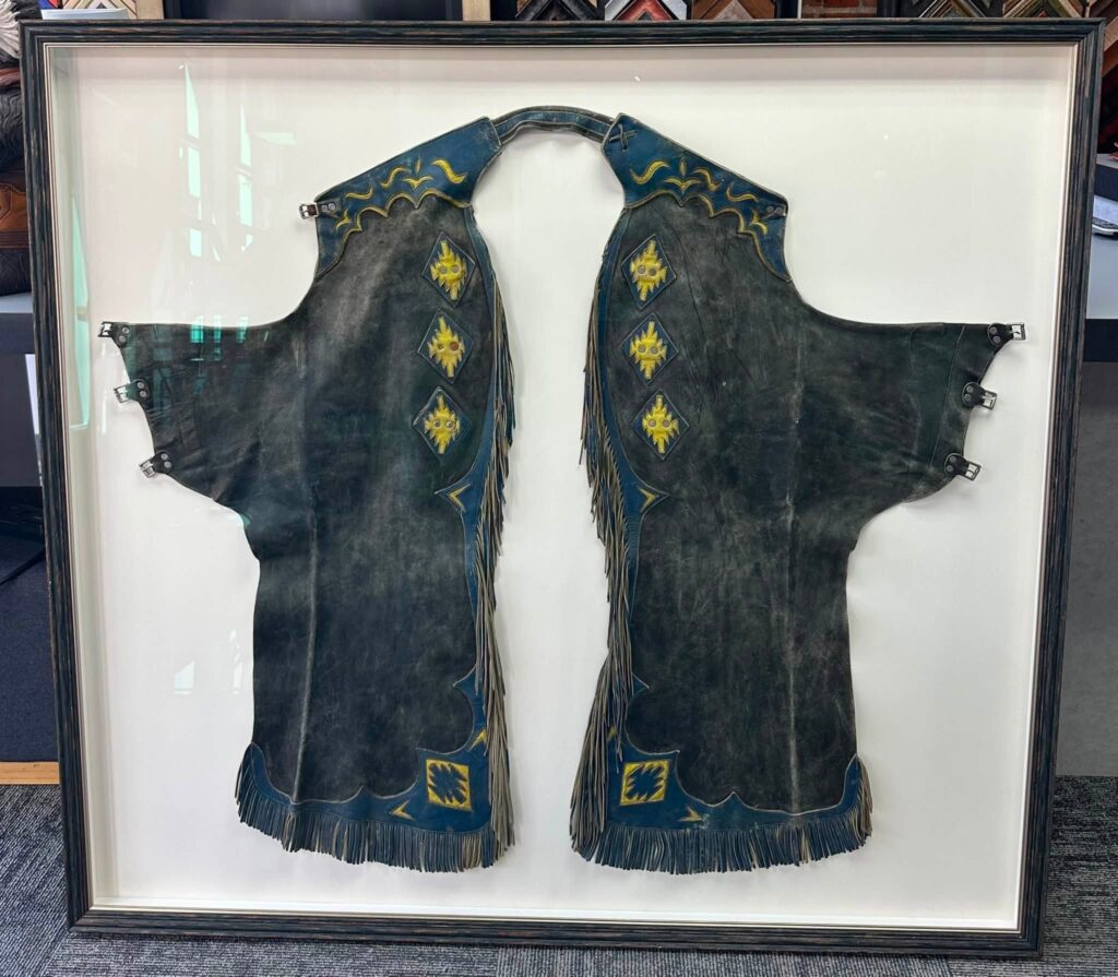 Custom Framed Leather Chaps Shadowbox 