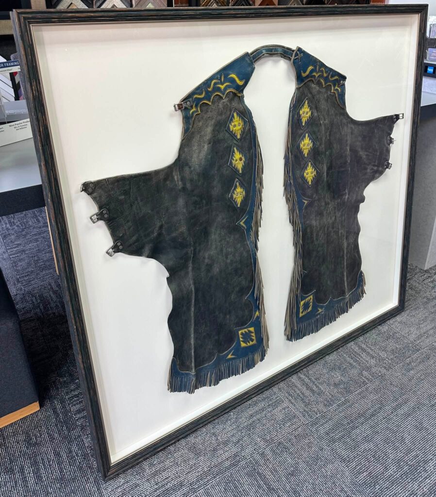 Custom Framed Leather Chaps Shadowbox 