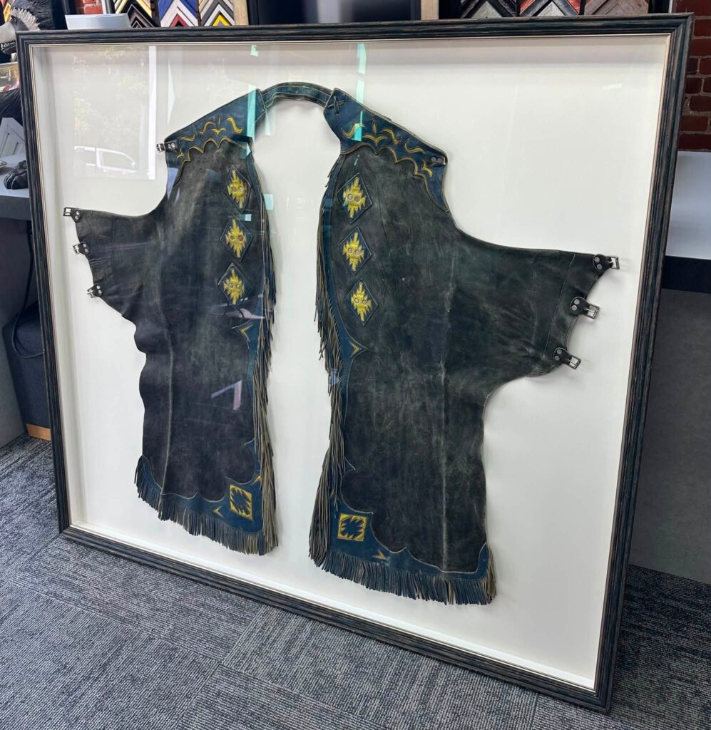Custom Framed Leather Chaps Shadowbox 