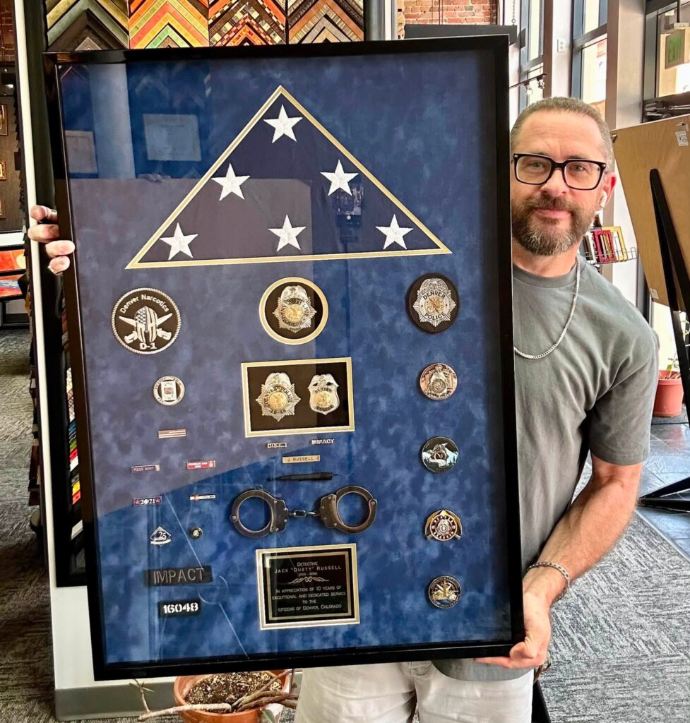 Custom Framed Denver Police Retirement Shadowbox