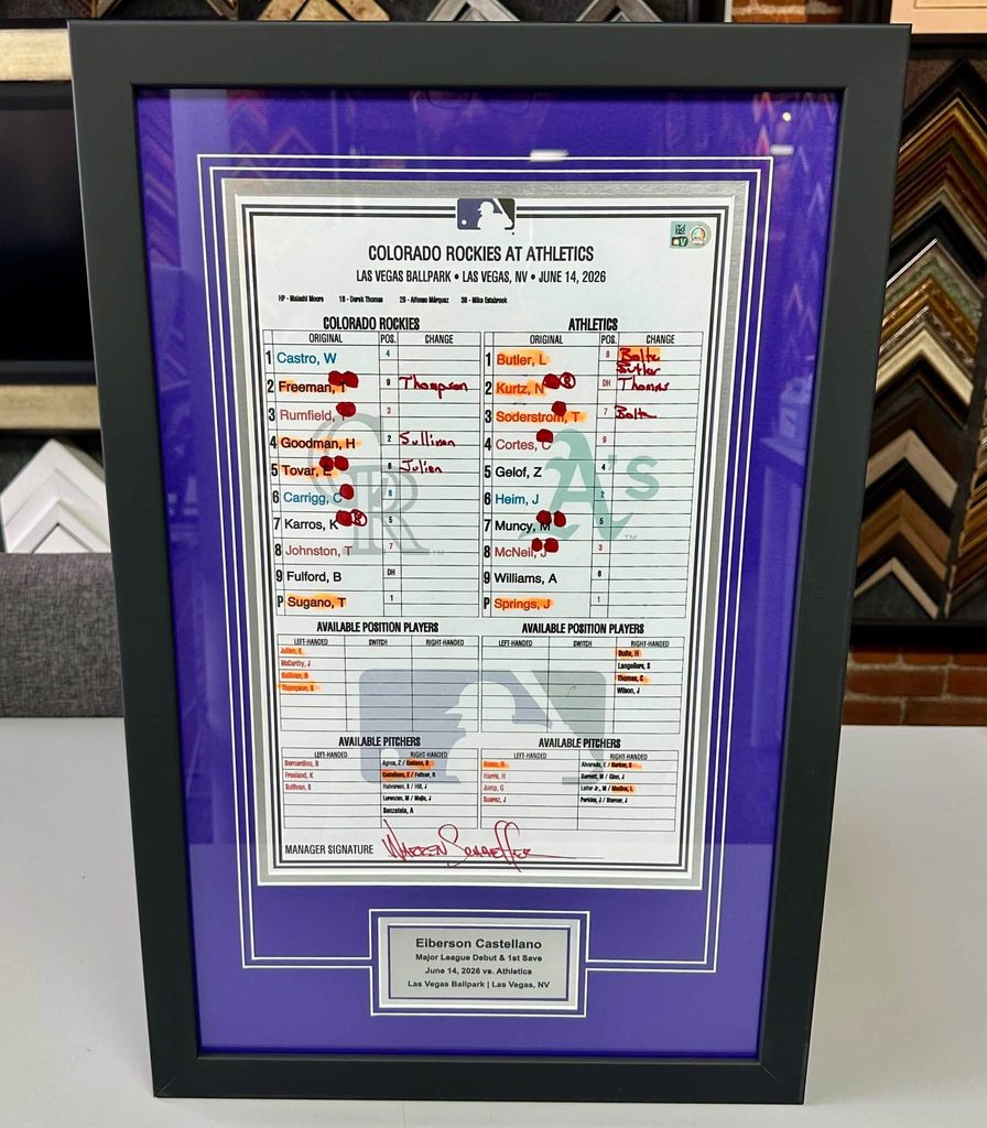Custom Framed Colorado Rockies Lineup Cards