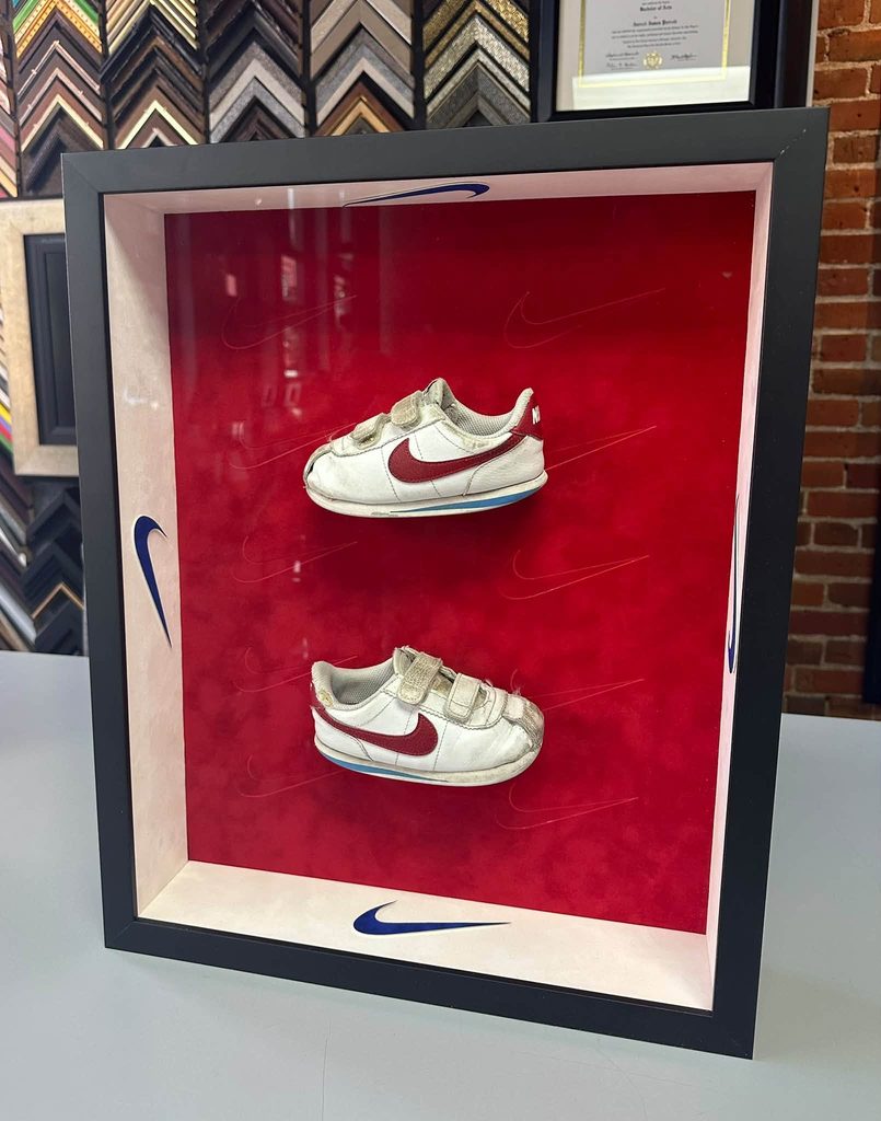 Custom Framed Children's Nike Cortez Shoe Shadowbox 