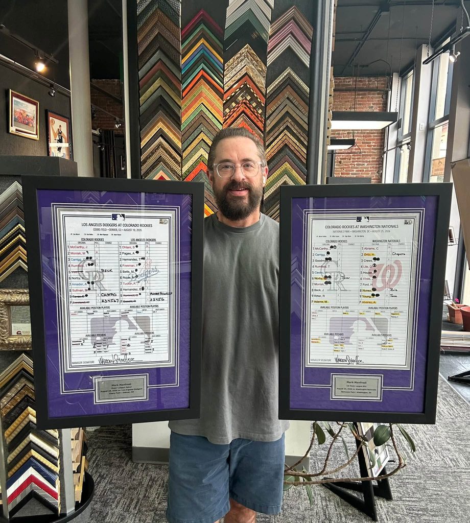 Custom Framed Major League Baseball Lineup Cards