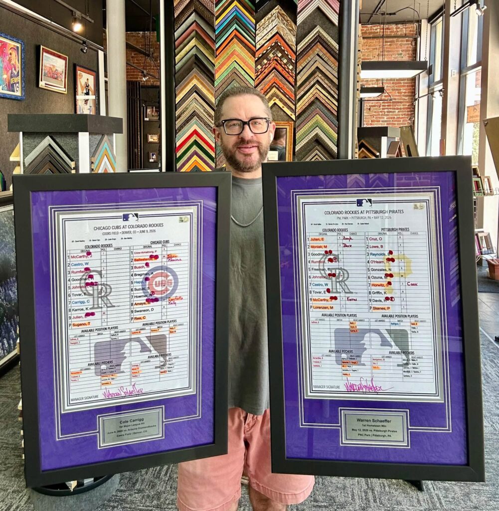 Custom Framed Colorado Rockies MLB Lineup Cards