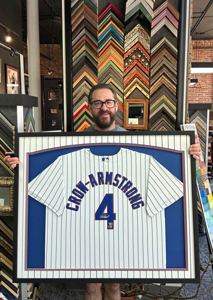Custom Framed Pete Crow-Armstrong Cubs Jersey