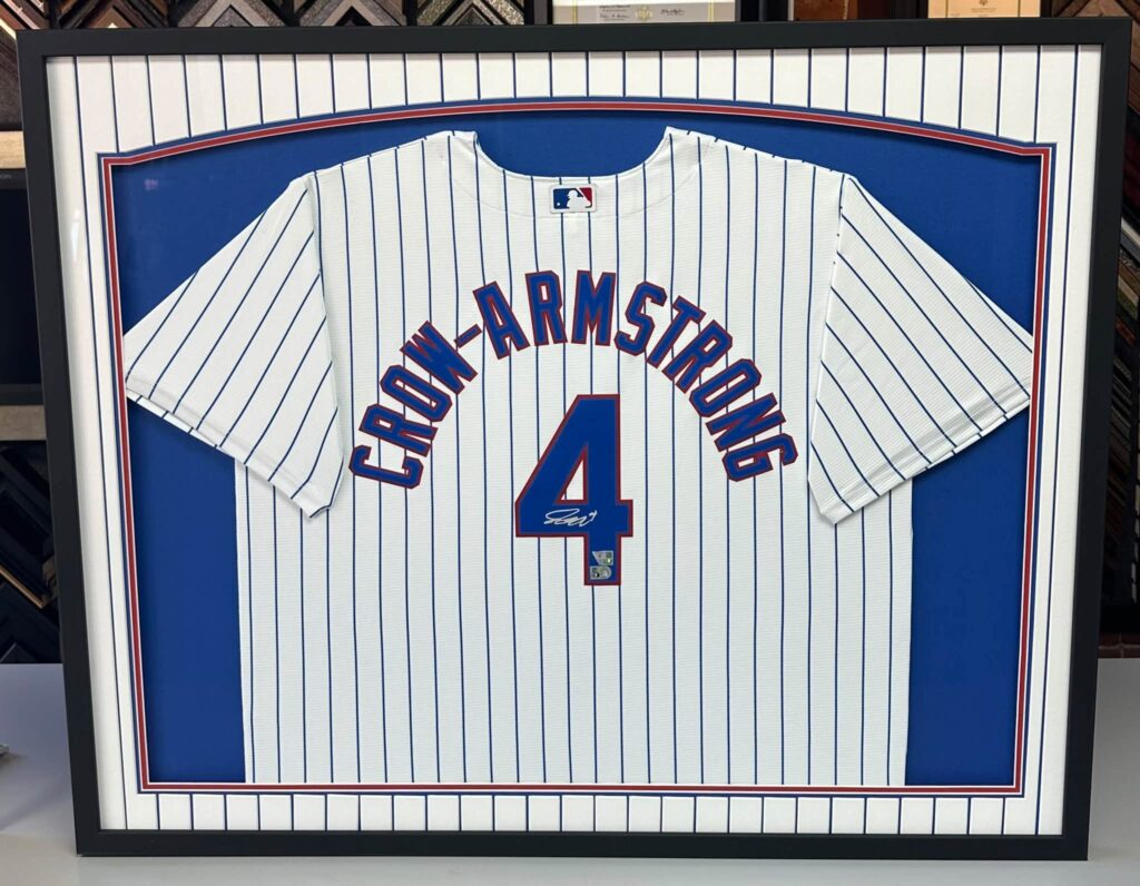 Custom Framed Pete Crow-Armstrong Cubs Jersey