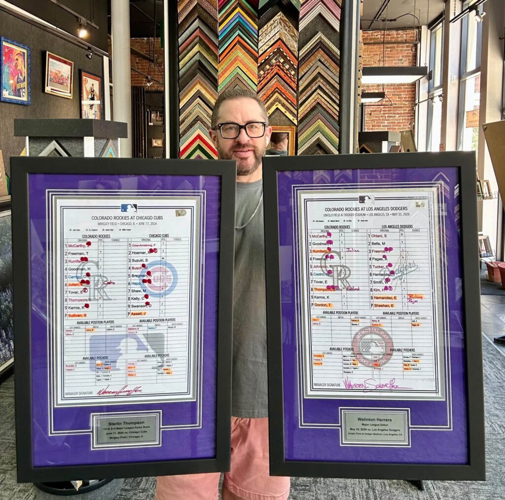 Custom Framed Colorado Rockies MLB Lineup Cards