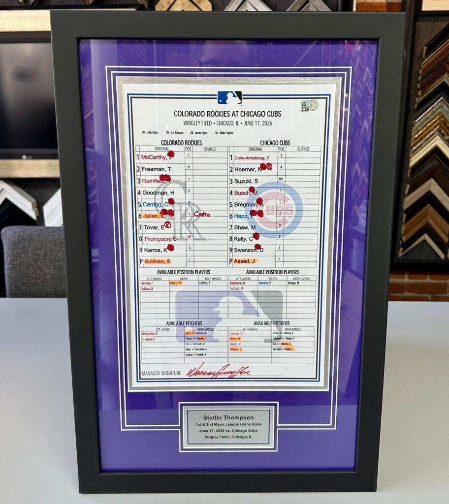 Custom Framed Colorado Rockies MLB Lineup Cards