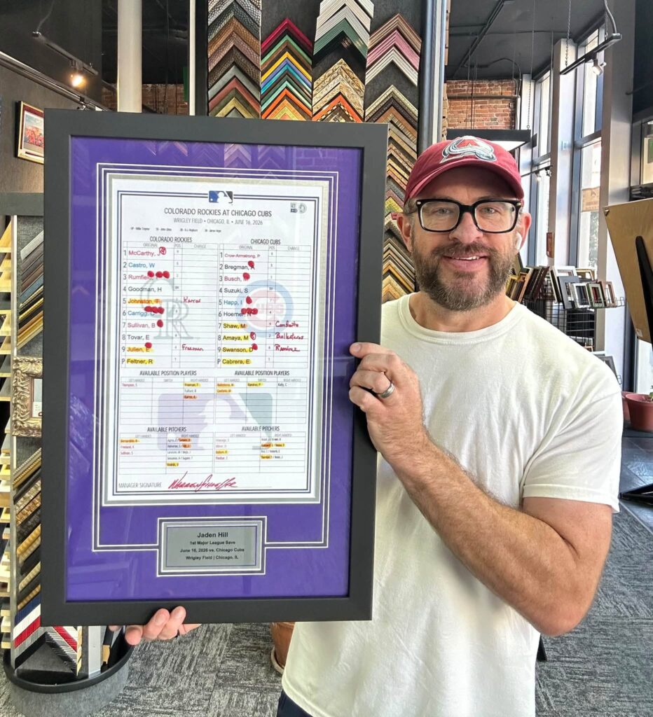 Custom Framed Colorado Rockies Lineup Cards