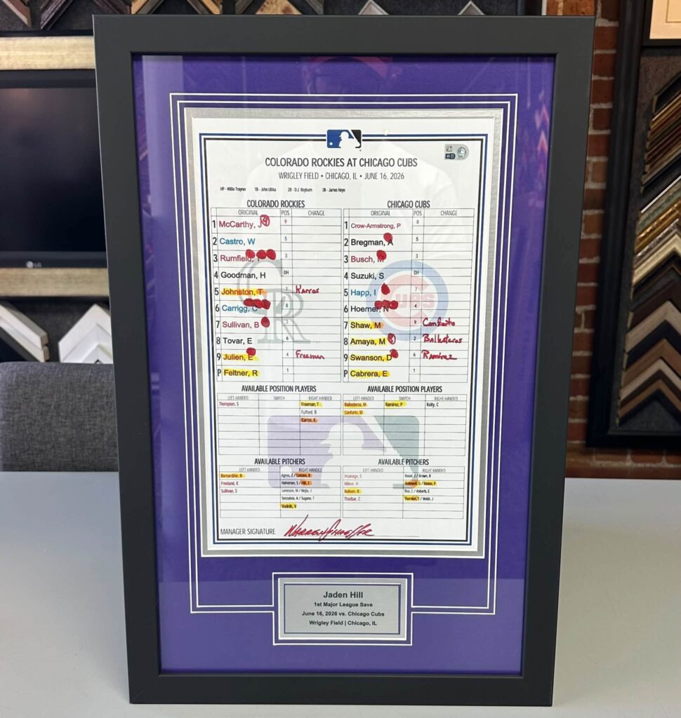 Custom Framed Colorado Rockies Lineup Cards