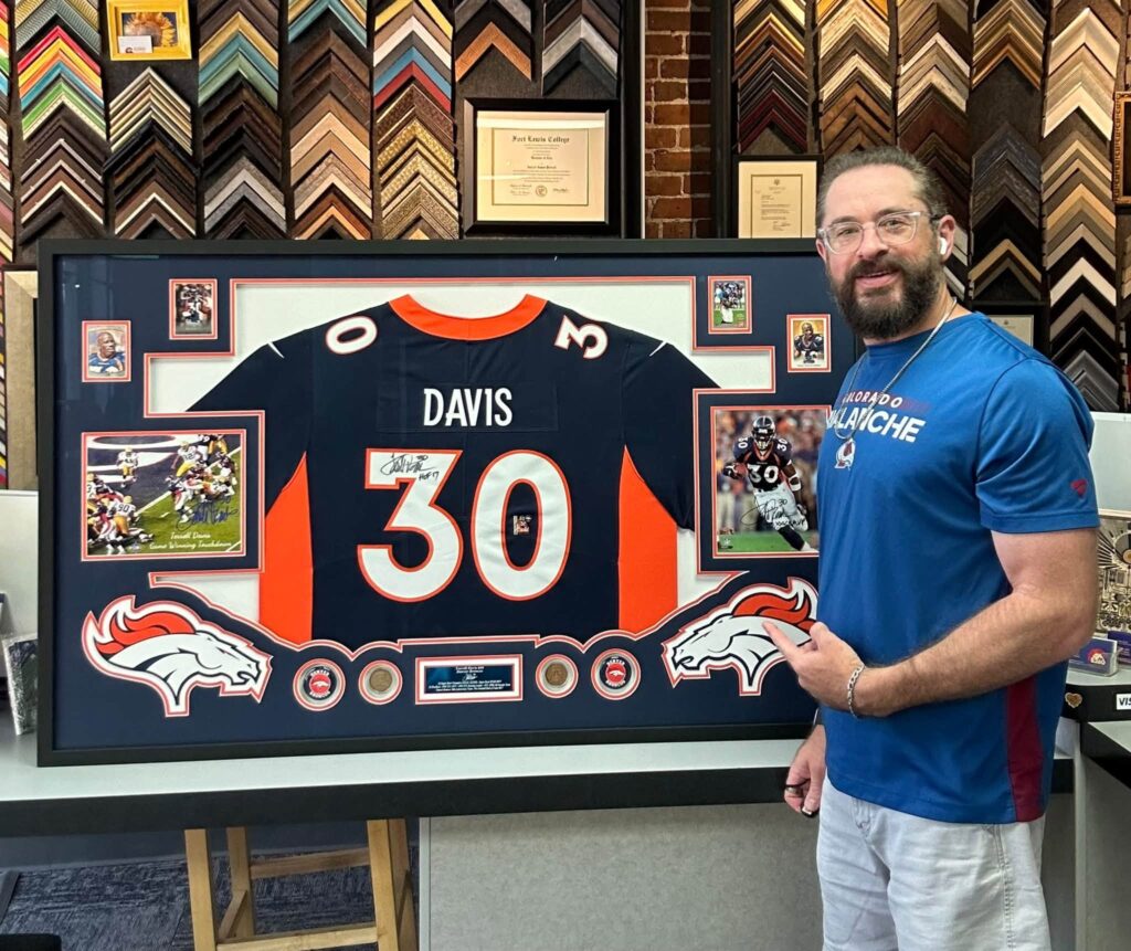 Custom Framed Terrell Davis Denver Broncos Jersey