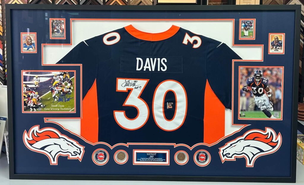 Custom Framed Terrell Davis Denver Broncos Jersey