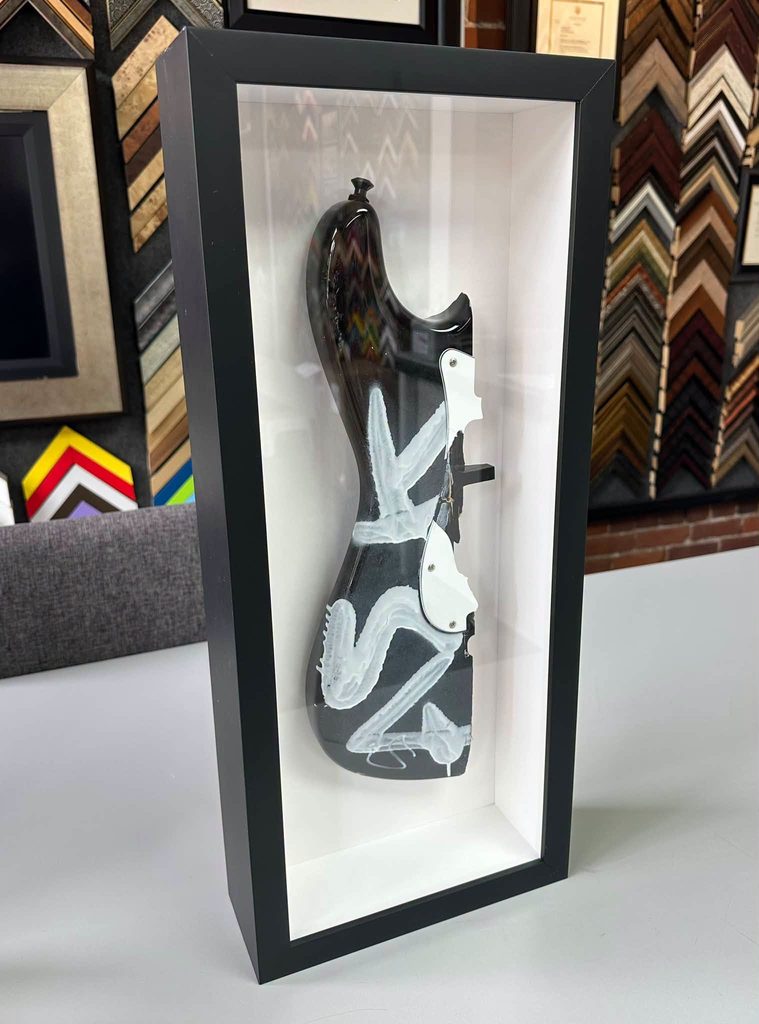 Custom Framed 'Empire of the Sun' Broken Guitar Shadowbox 