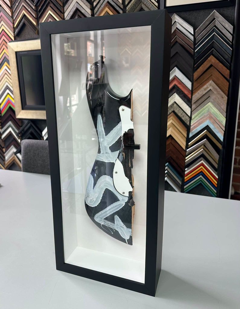 Custom Framed 'Empire of the Sun' Broken Guitar Shadowbox 