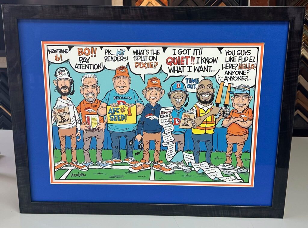 Custom Framed Broncos Coaching Staff Print by Drew Litton