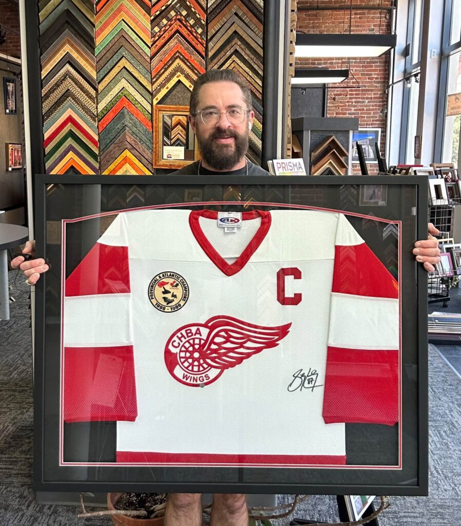 Custom Framed Sidney Crosby Red Harbour Wings Jersey