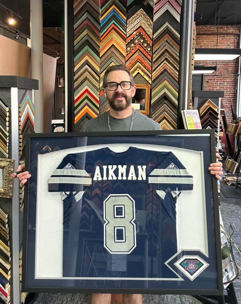Custom Framed Troy Aikman Cowboys Jersey