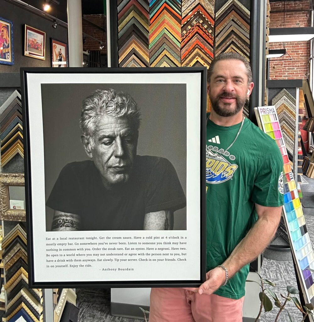 Custom Framed Anthony Bourdain Print on Canvas