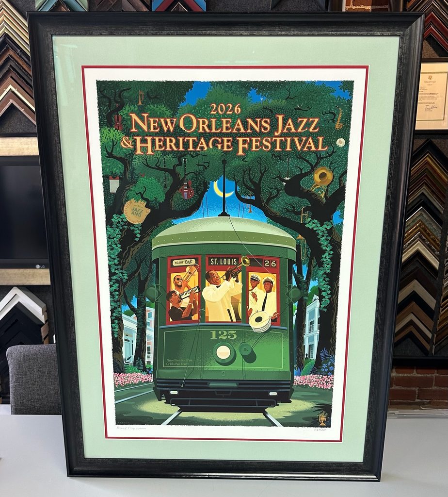 Custom Framed New Orleans Jazz & Heritage Festival Poster