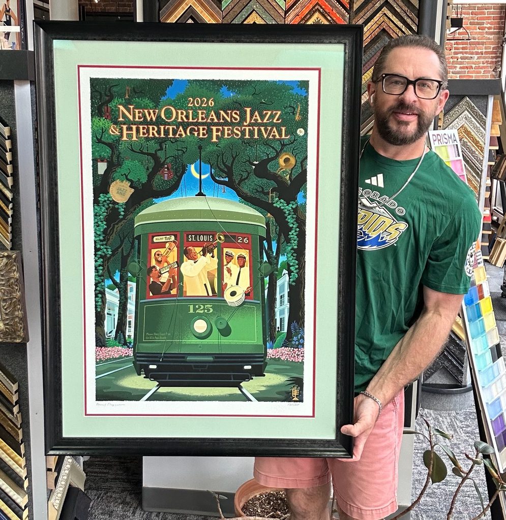 Custom Framed New Orleans Jazz & Heritage Festival Poster